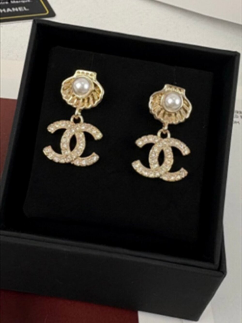 Chanel Double C Pearl Earrings - Picture 3 of 4